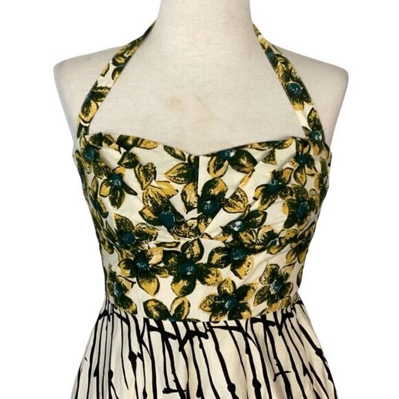 Girl From Savoy Anthropologie Dress Women’s 4 Burgeoning Hypericum Retro Halter - Picture 5 of 12